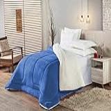 Coberdrom Edredom Casal Queen Pele De Carneiro Sherpa Azul