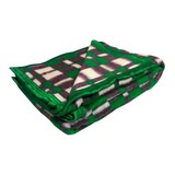 Cobertor Guaratinguetá Boa Noite Cor Verde bandeira Com Design Xadrez De 2 2m X 1 8m