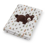 Cobertor Manta Infantil Bebê Fofinha Desenho 3d Cor Branco Ursinho Branco
