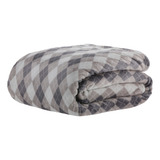 Cobertor Manta Vintage Toque Seda Estampado Casal 180x220cm Cor Argile Desenho Do Tecido Xadrez