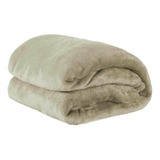Cobertor Paulo Cezar Enxovais Fleece Casal Cor Cáqui Com Design Liso De 2 2m X 1 8m