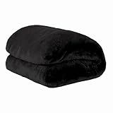 Cobertor Queen Manta Microfibra Fleece 01 Peça Toque Aveludado Preto
