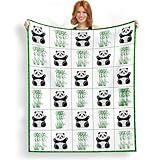 Cobertores De Panda Pandas Realistas Preto Branco Animal Verde Bambu Cobertores Para Meninas Meninos Crianças Adultos Presentes De Panda Para Amantes De Panda Cobertor De Flanela Quente De Pelúcia