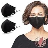 Cobre Ion Infundido 3 Camada De Máscara 2 Pack Preto M L Confortável De Protecção Face Da Tampa Reutilizáveis Lavável Orelha Ajustável Loop Resistência A Fluidos Feitos Em Taiwan Desenhado E Distribuído Nos EUA