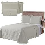 Cobre Leito Colcha Balle Para Cama De Casal King 400 Fios Kit Com 3 Peças Cores Lisas Tecido Micro Percal Toque Mácio Acompanha Colcha E Porta Travesseiros Palha Casal King 260x280cm 