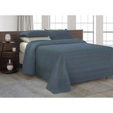 Cobre Leito Colcha Piquet Barcelona Queen 3 Peças Avelã Cor Azul