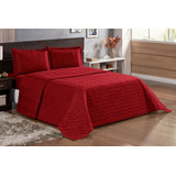 Cobre Leito Pratic Casal King Vermelho Conjunto De Cama 3 Peças Matelassê Premium De Qualidade Casa Laura Enxovais