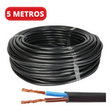 Cobrecom Rolo Fio Cabo Pp Flexível 2x0 75mm Com Inmetro 2 Vias 0 75mm 5m Cor Da Cobertura Preto