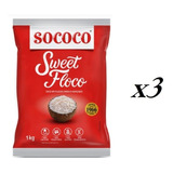 Coco Ralado Sococo Sweet Floco Úmido E Adoçado Kit 3 Kilos