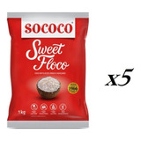 Coco Ralado Sococo Sweet Floco Úmido E Adoçado Kit 5 Kilos