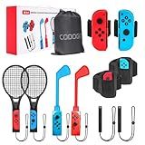 CODOGOY Acessórios Esportivos Switch Pacote De Acessórios Esportivos Switch 10 Em 1 Com Bolsa De Transporte Para Nintendo Switch Sports Kit De Acessórios Familiares Compatível Com Jogos Esportivo