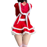 Coelhinha Sexy Feminina Vestida De Natal orelhas De