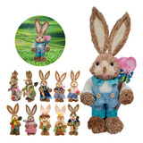 Coelho De Páscoa Em Palha Enfeite Luxuoso Decoração 35cm Cor Borboleta Menino