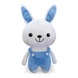 Coelho De Pelúcia Plush 35cm Cor Azul