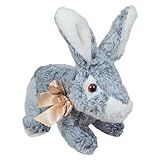 Coelho Pelúcia Tuka Peludinho Com Laço Brinquedo Coelhinho 28CMS Azulado