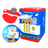 Cofre Cofrinho Infantil Digital Moeda Com Senha Puxa Notas