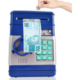 Cofre Digital Eletrônico Puxador Notas Moedas Automático Cor Rosa