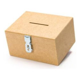 Cofre Pequeno Liso Em Mdf Cru Com Fecho Para Cadeado