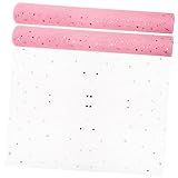 COHEALI 2 Rolos Papel De Presente Jacquard Papel Machê Tecido De Lantejoulas Papel De Embrulho De Flores Papel De Arroz Para Decoupage Tecido De Rede Tecido De Flores Saia Ramalhete Malha