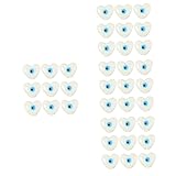 COHEALI 40 Peças Acessórios De Miçangas Contas De Porcelana De Mau Olhado Encantos De Pingentes De Mau Olhado Contas De Mau Olhado Cerâmica Branco Frisado Olho Do Diabo Contas Espaçadoras