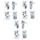 COHEALI Blocos De Vedação Transparentes 9 Peças Adesivos Transparentes Adesivos De Flores Adesivos Florais Adesivos Claros Selos Selo De Silicone Plantar Decorações Adesivos De Caderno