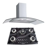 Coifa 90 Cm Curva Cooktop 5b Tripla Chama Safanelli