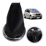 Coifa De Cambio Preta Com Aro Cromado Citroen C3