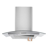 Coifa De Parede 90 Cm Inox E Vidro Curvo Residencial Cozinha Depurador Exaustor Agratto Cpv90 Voltagem 127v