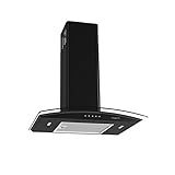 Coifa De Parede Vidro Curvo Fogatti Painel Mecânico 60cm 4 E 5 Bocas Black 110V