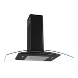 Coifa Fogatti De Parede Clean Vidro Curvo Black 90cm Cor Preto 110v