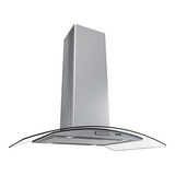 Coifa Ilha 90cm Vidro Curvo Fogatti Inox