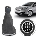 Coifa Manopla Cambio Palio G5 2012 A 2019 Cinza Base Cromada