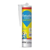 Cola Adesivo Fixtudo Silicone Selante Branco Quartzolit 400g