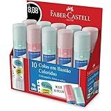 Cola Em Bastao Colorida 10G Faber Castell OF 8110COLORS Multicor Pacote De 10