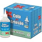 Cola Para Artesanato Artesao Silicone Liquido 250ml Caixa Com 6 Make 6014 Multicor