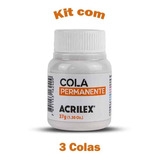 Cola Permanente 37g Acrilex Kit Com 3 Envio Full