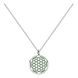 Colar Aromatarepia Flor Da Vida Difusor Aço Inox Elis