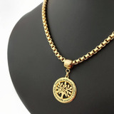 Colar Arvore Da Vida Cordão Banho Ouro 18k Semijoia Luxo Cor Dourado
