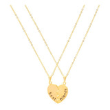 Colar Best Friends Forever Amizade Folheado Ouro 18k B3