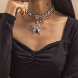 Colar Bijuteria Festa Luxo Corrente Borboleta Choker A1437