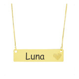 Colar Chapinha Coração Gravação Personalizada Nome Luna Banh