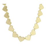 Colar Chocker Corações Semijoias Banhada A Ouro Com Garantia