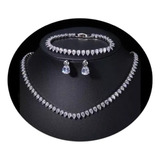 Colar Chocker Riviera Gota Brinco Pulseira Noiva Zircônia