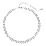 Colar Choker Com Formato De Escamas Folheado A Ouro 18k