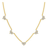 Colar Choker Corações Banho Ouro 18k Em Prata 925 Legitima
