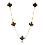 Colar Choker Festa Luxo Trevo Charme Folheado A Ouro