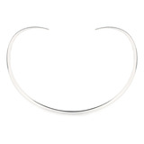 Colar Choker Gargantilha Rígida Lisa Semi Joia Banho Ouro