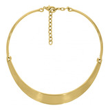 Colar Choker Meio Aro Rígido Folheado A Ouro 18k