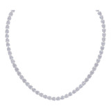 Colar Choker Riviera Pedras Brancas M Banhado Prata 925