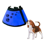 Colar Cirúrgico Elizabetano Cães Tecido N 5 Cor Azul